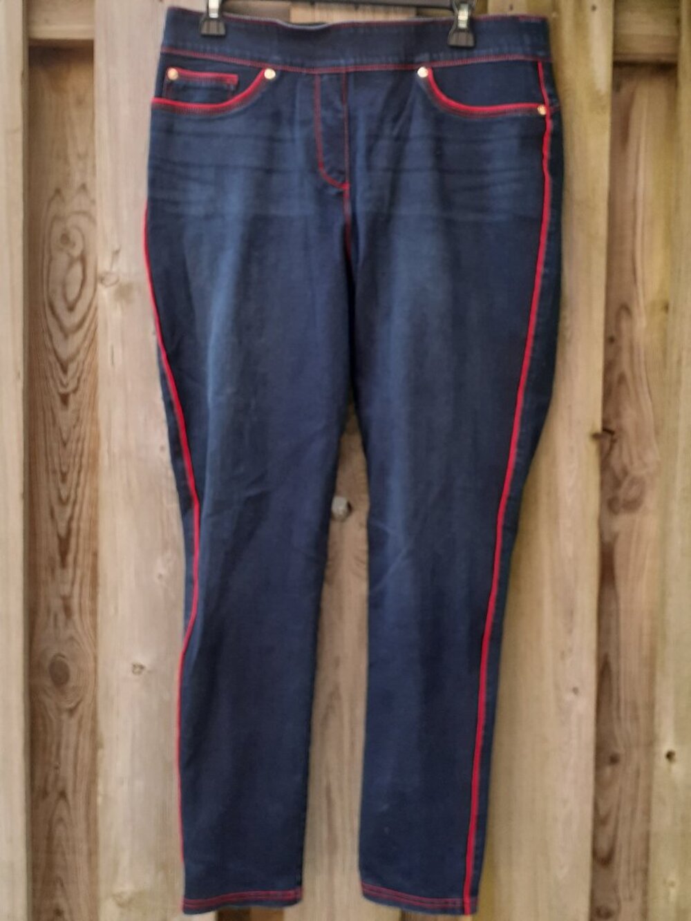 Nygard Denim Jeggings with Red Stitching